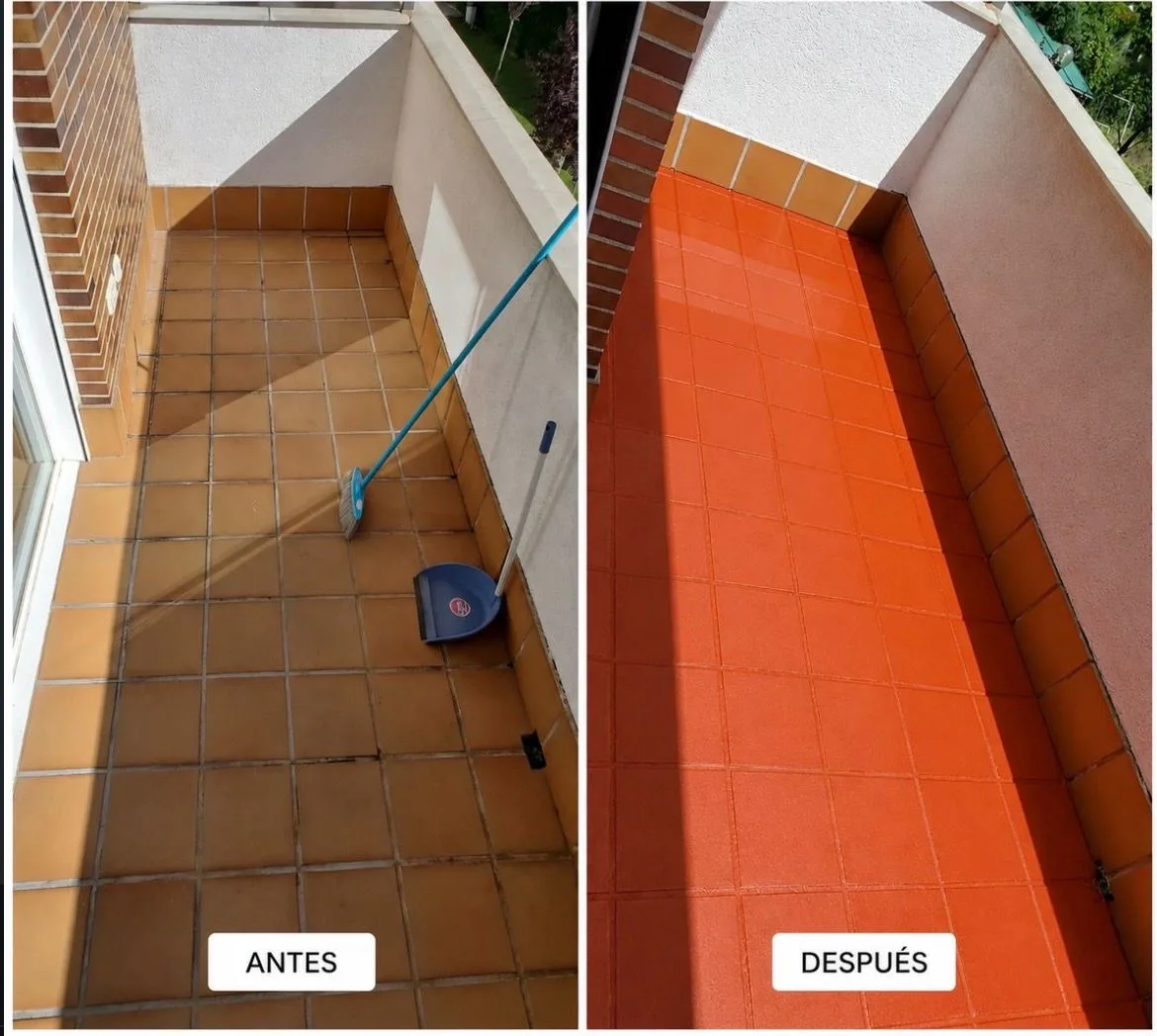 Antes y después: reforma de terraza con pintura para suelos